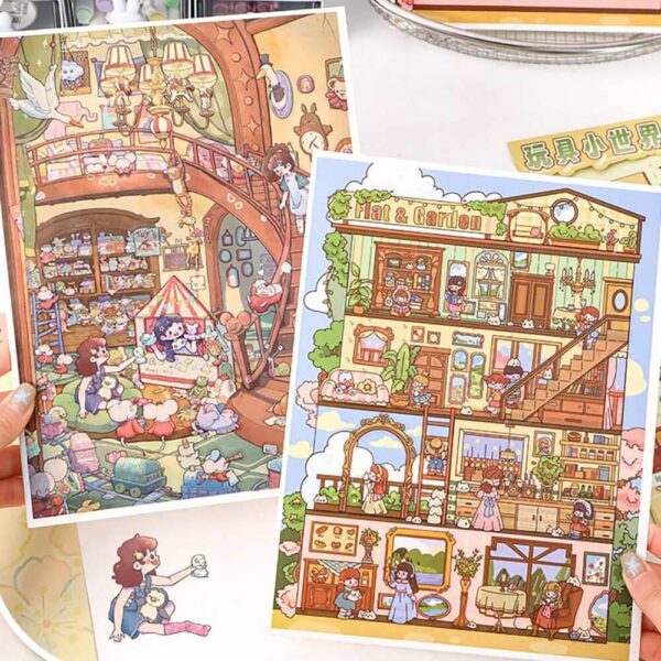 Toyland Reverie DIY 3D Scene Stickers 2 Cute Miniature Scenes