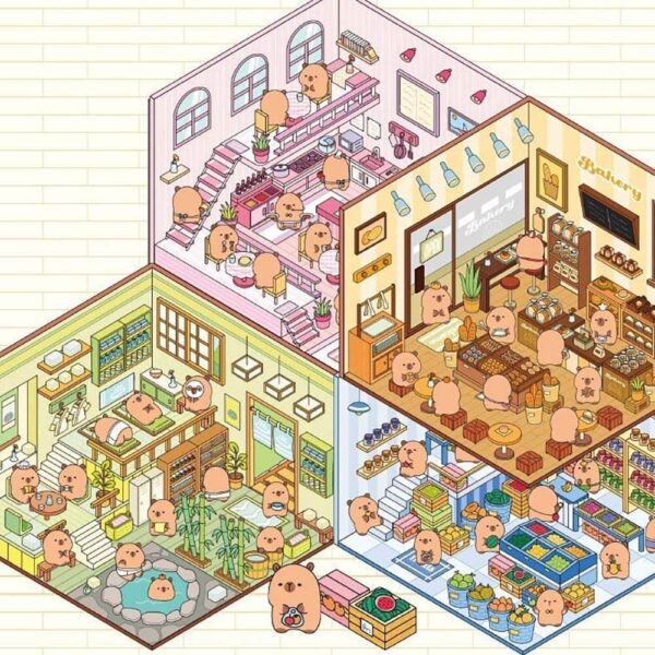 Capybara Diary DIY 3D Scene Stickers Restaurant / Spa Hotel / Bakery / Fruit Store