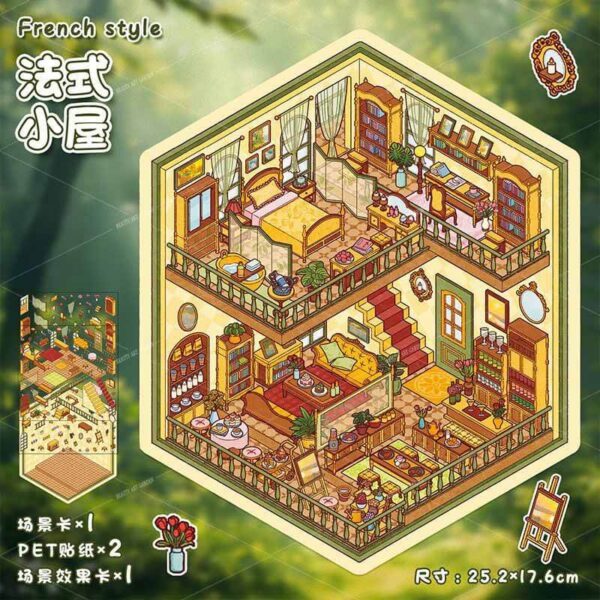 Cottages of Calm DIY 3D Scene Stickers French Cottage / Japanese Cottage