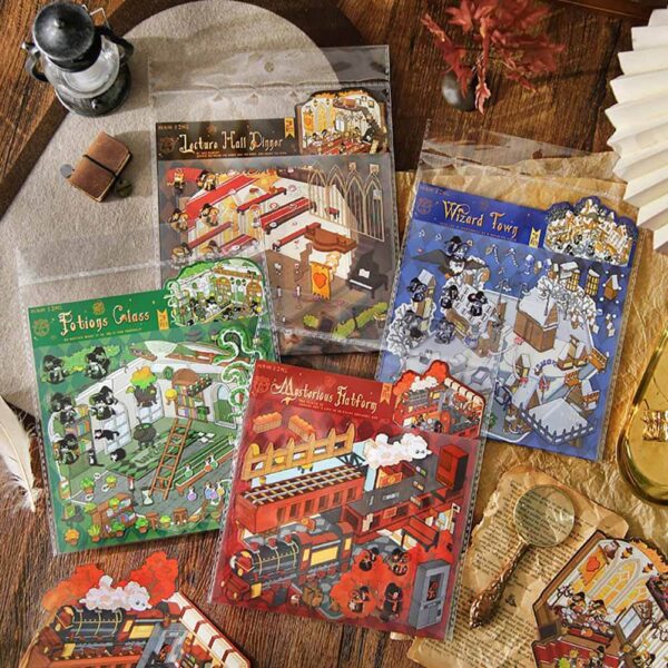 Enchanted Realms DIY 3D Scene Stickers Banquet Hall Night / Magic Classroom / Wizard Town / Mystic Station