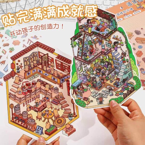 Everyday Whimsy DIY 3D Scene Stickers Seasons of Friendship / Cozy Home Life / Panda's Garden / Dim Sum Alley