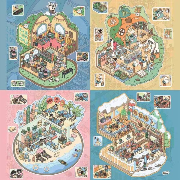 Gourmet Collection DIY 3D Scene Stickers Coconut Chicken / Maimaiti BBQ / Pumpkin Dessert / Braised Goose