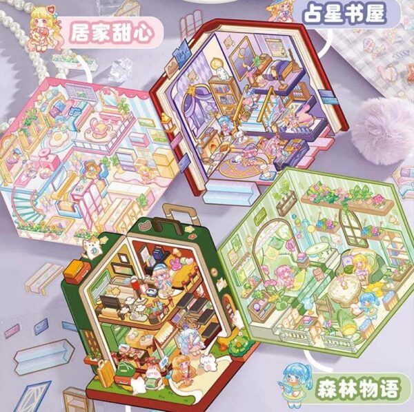 Sweetheart Home Collection DIY 3D Scene Stickers Home Sweetheart / Astrology Bookstore / Forest Story / Travel Diary