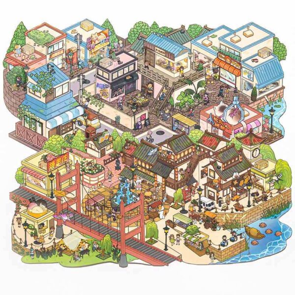 Poetic Corner DIY 3D Scene Stickers Morning Dew Street / Deep in the Crossroads / Breezy Water Alley / Red Brick Plaza