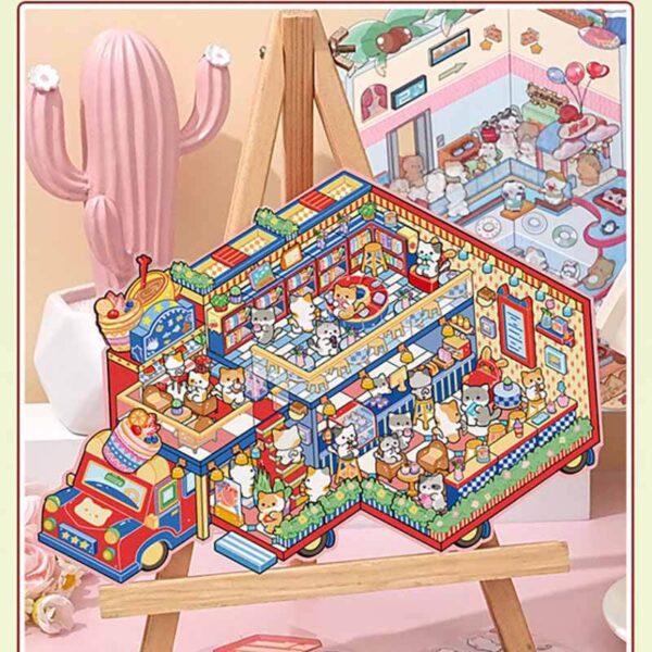Seasonal Stops DIY 3D Scene Stickers Water Park / Springtime Restaurant / Bathing Center / Coffee RV / Garden Walks