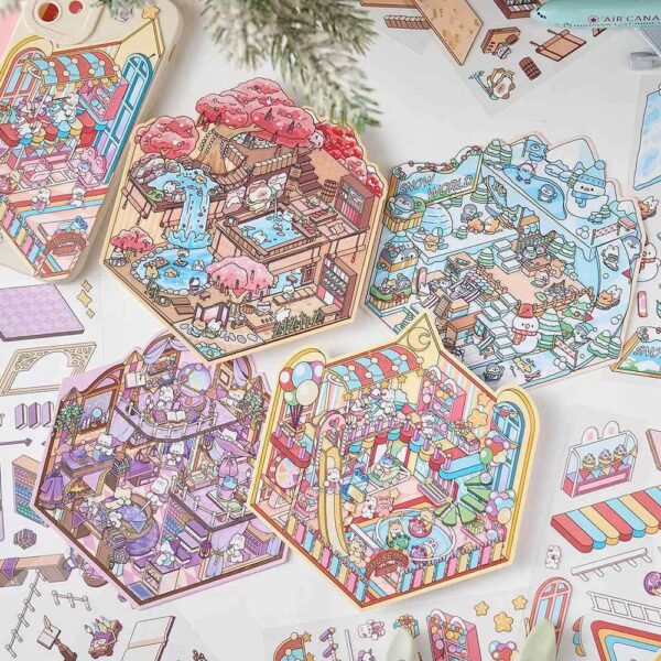 Magic Party Collection Scene Stickers Snow World / Magic Party / Amusement Park / Sakura Onsen