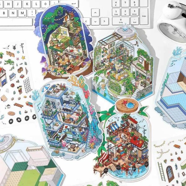 Wanderer's Haven DIY 3D Scene Stickers Deep Sea Station / Garden Bistro / Seaside Market / Starlit Inn