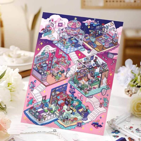 Wanderlight Series DIY 3D Scene Stickers Sunset Terrace / Galaxy Traveler