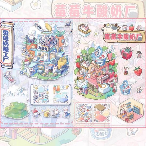 Yummy Lab DIY 3D Scene Stickers Sugar Factory / Yogurt Factory